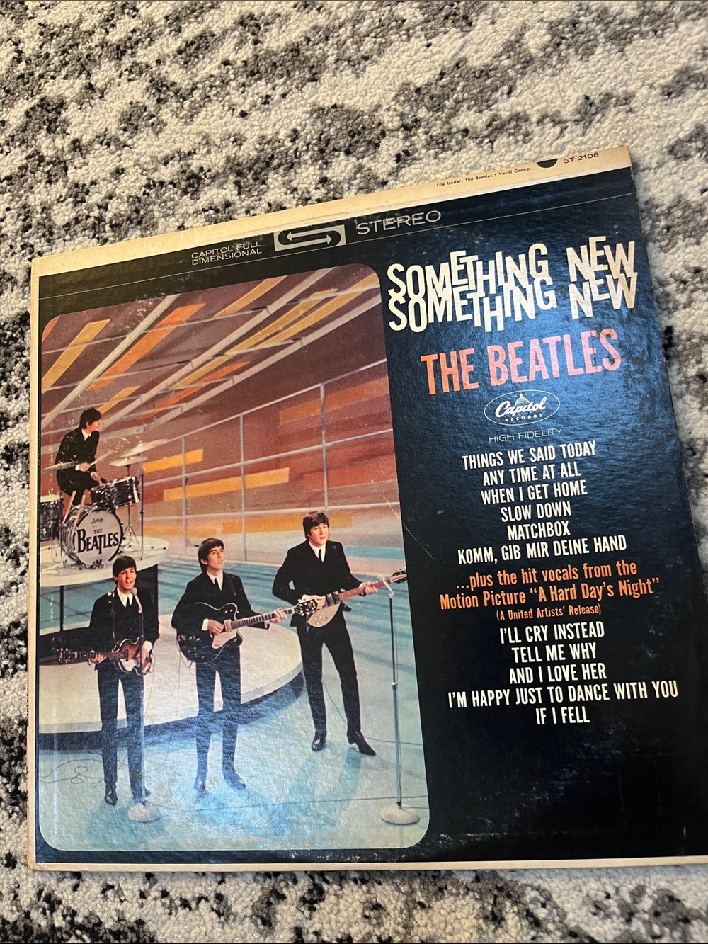 The Beatles "Something New" Vinyl Album Cover - Blue/Black
